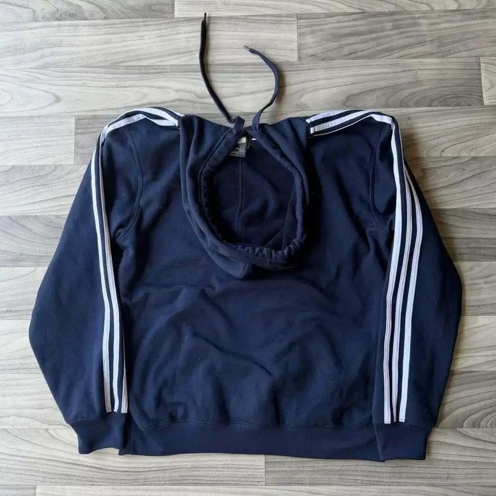 Vintage Adidas Denver Nuggets NBA Basketball Striped Hoodie